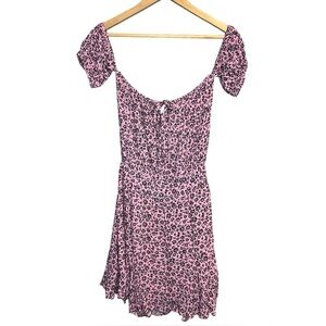 NWT Olivaceous Pink and Purple Off the Shoulder Mini Sundress